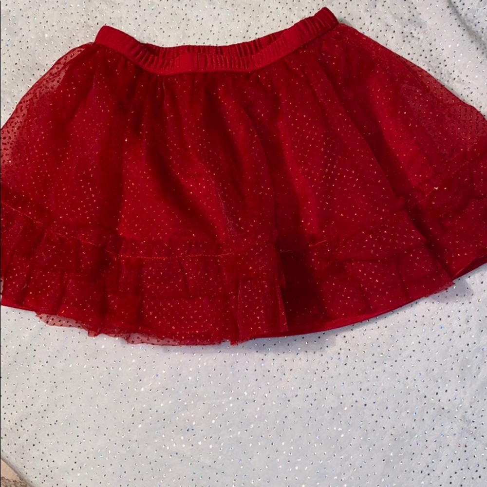 Glittery red skirt